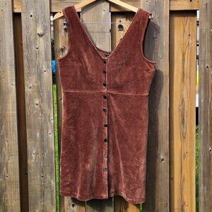 ATTRACTIVE Z/C Brown Corduroy Jumper Women's Size Large BNWT Baby Doll Style